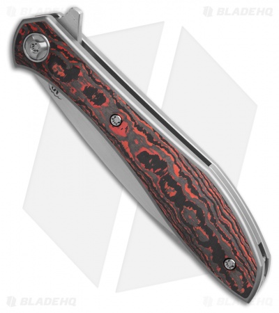Moen Designs Mongoose Frame Lock Knife Titanium/Lava Flow Fat CF (3.63" Satin)