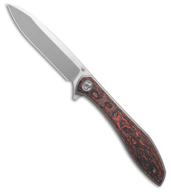Moen Designs Mongoose Frame Lock Knife Titanium/Lava Flow Fat CF (3.63" Satin)