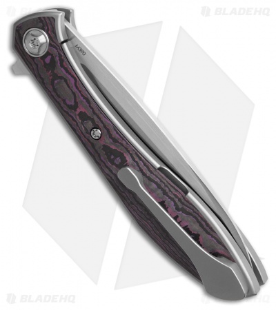 Moen Designs Mongoose Frame Lock Knife Titanium/Purple Haze Fat CF (3.63" Satin)