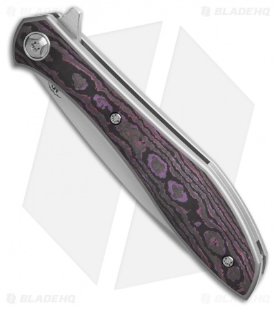 Moen Designs Mongoose Frame Lock Knife Titanium/Purple Haze Fat CF (3.63" Satin)