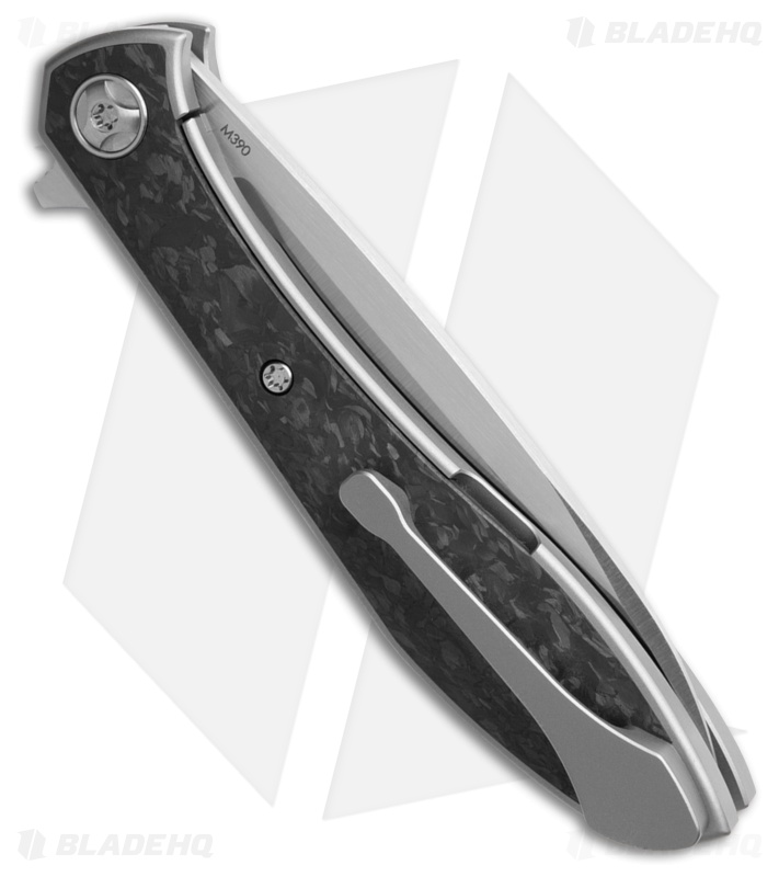Moen Designs Mongoose Frame Lock Knife Titanium/Marbled CF Inlay (3.63" Satin)
