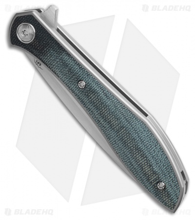 Moen Designs Mongoose Frame Lock Knife Titanium/Blue Micarta (3.63" Satin)