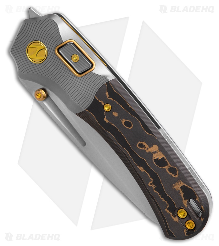 N.U.M.B. Knifeworks N7 The Cantilever PinchLOK Knife Gilded CF (3.25" Satin)
