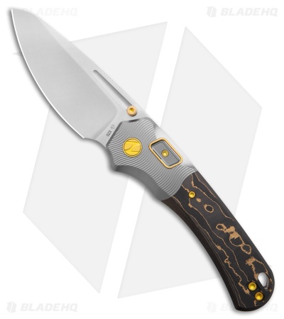N.U.M.B. Knifeworks N7 The Cantilever PinchLOK Knife Gilded CF (3.25" Satin)