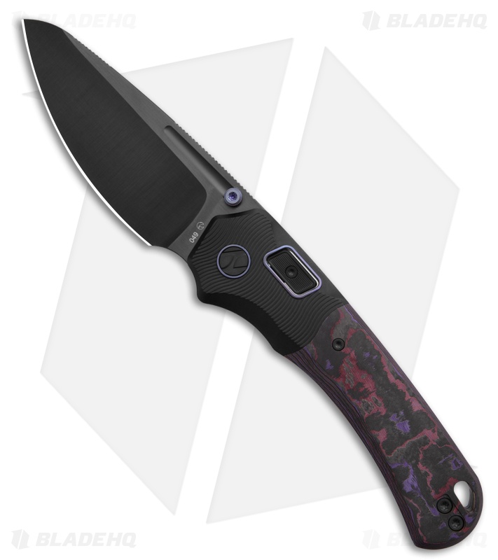 N.U.M.B. Knifeworks N7 The Cantilever PinchLOK Knife Violet CF (3.25" Satin DLC)