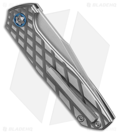 NCC Knives Custom Ragnarok Mach 1 Automatic Knife Milled Titanium Fractal