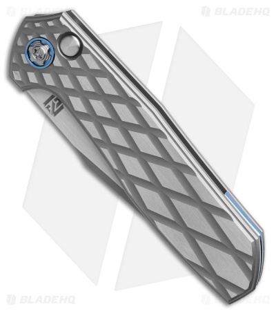 NCC Knives Custom Ragnarok Mach 1 Automatic Knife Milled Titanium Fractal