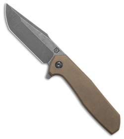 NCC Knives Custom Ragnarok v1 Frame Lock Knife OD Green Bronze (3.25&quot; Acid Wash) | 197251