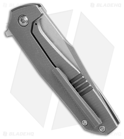 NCC Knives Custom Ragnarok v1 Frame Lock Knife Ti (3.25" Stonewash) Nitro-V