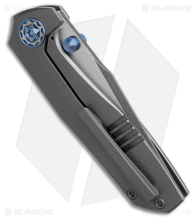 NCC Knives Custom Ragnarok v4 Frame Lock Knife Titanium Milled Blue Ti