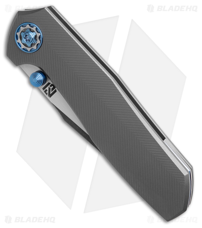 NCC Knives Custom Ragnarok v4 Frame Lock Knife Titanium Milled Blue Ti