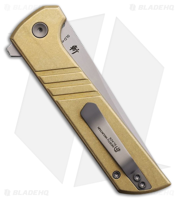 North Mountain Blade Chop 2 Button Lock Bronze Al (3.50" Tumbled)