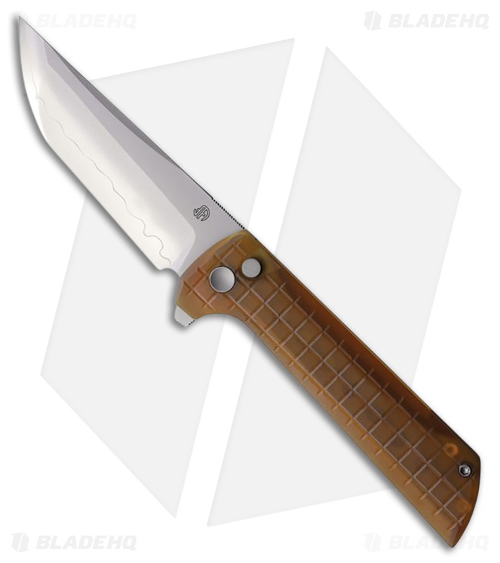 North Mountain Blade Chop 2 Button Lock Amber PEI (3.50" SLD-Magic SAN MAI)
