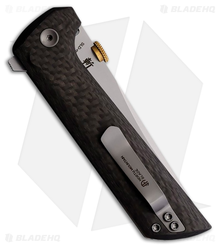 North Mountain Blades Chop 2 Button Lock Black CF (3.50" Satin) SLD-Magic