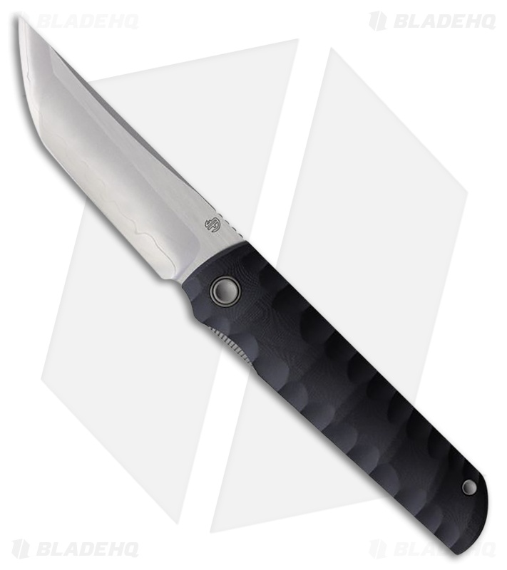 North Mountain Blade Kick Stop Chop Button Lock Knife Black G-10 (3.75" Satin)