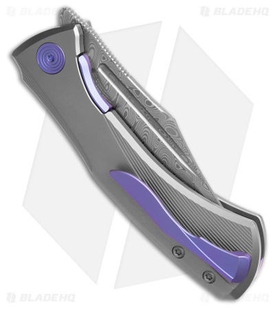 Null Knives Ghoul Liner Lock Knife Bead Blast Titanium (3" Hakkapella Damasteel)