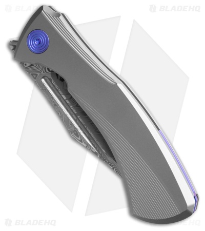 Null Knives Ghoul Liner Lock Knife Bead Blast Titanium (3" Hakkapella Damasteel)
