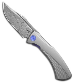 Null Knives Ghoul Liner Lock Knife Bead Blast Titanium (3" Hakkapella Damasteel)