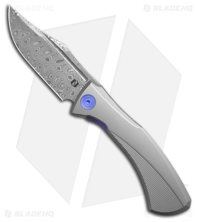 Null Knives Ghoul Liner Lock Knife Bead Blast Titanium (3" Hakkapella Damasteel)