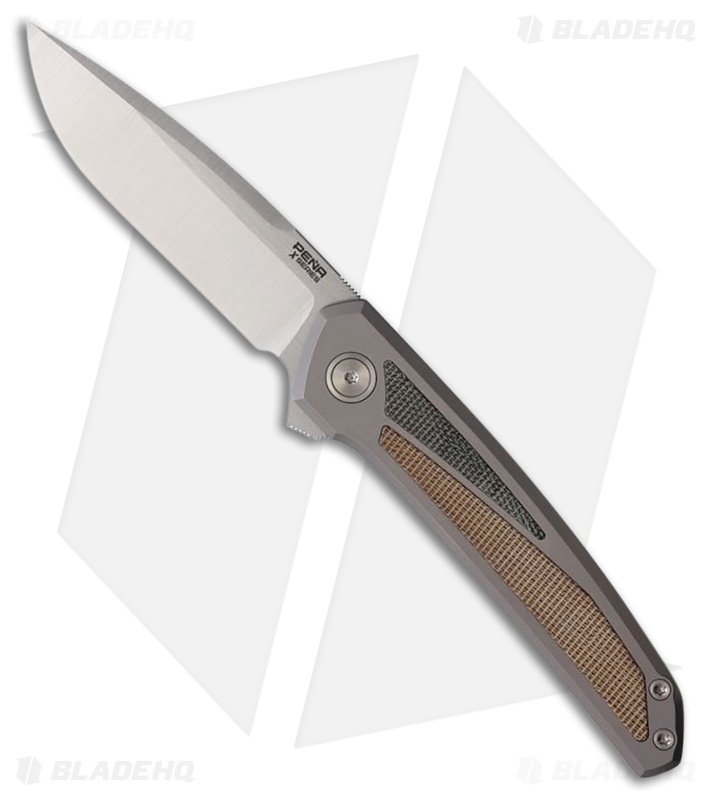 Pena Knives Cobra Frame Lock Knife Titanium + Black/Brown Micarta (3.4" Satin)