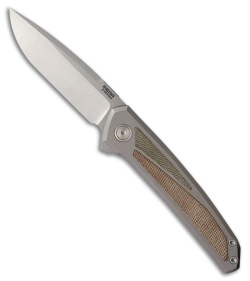 Pena Knives Cobra Frame Lock Knife Titanium + Green/Brown Micarta (3.4" Satin)