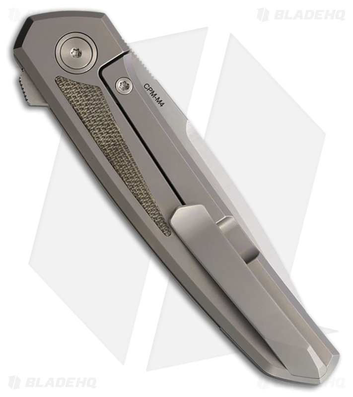 Pena Knives Cobra Frame Lock Knife Titanium + Green/Brown Micarta (3.4" Satin)