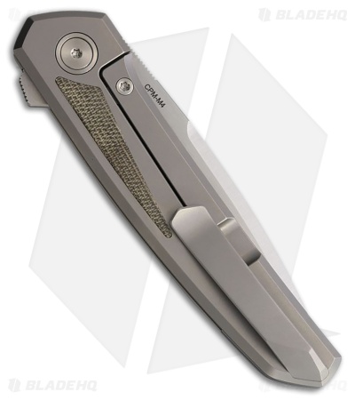 Pena Knives Cobra Frame Lock Knife Titanium + Green/Brown Micarta (3.4" Satin)
