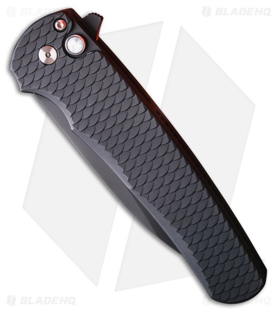 Pro-Tech Malibu Wharncliffe Button Lock Knife Black Dragon Scale Al (3.25" DLC)