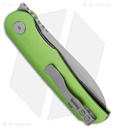Petrified Fish El Camino Liner Lock Knife Green Aluminum (3.5" Satin ) PFE16GRAS