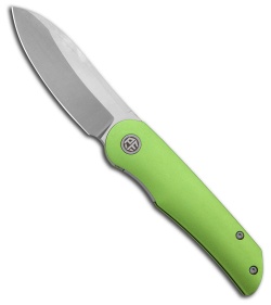 Petrified Fish El Camino Liner Lock Knife Green Aluminum (3.5" Satin ) PFE16GRAS