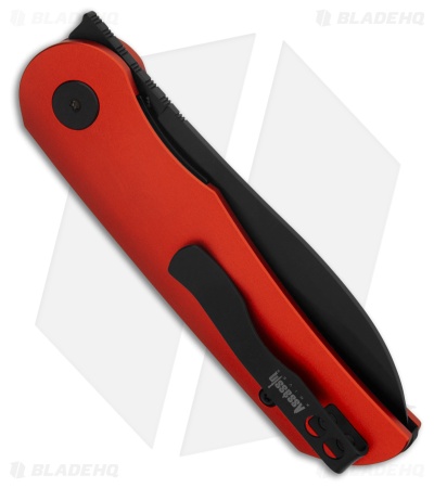 Petrified Fish El Camino Liner Lock Knife Red Aluminum (3.5" Black) PFE16RADW