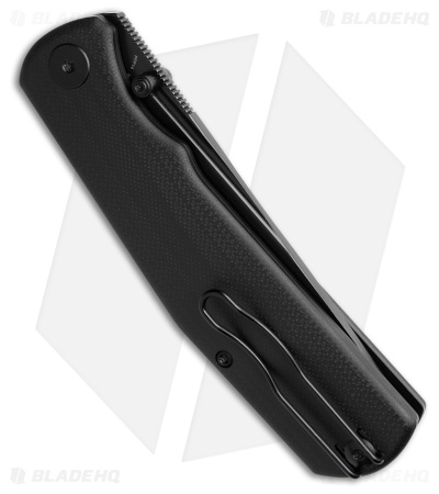 Petrified Fish Lis Button Lock Knife Black (4.00" Black)