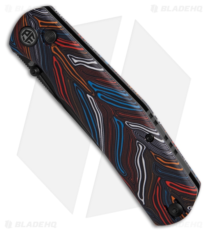Petrified Fish Lis Button Lock Knife Colorful G-Mascus (3.4" Black)
