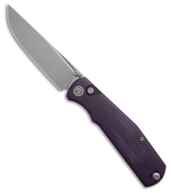 Petrified Fish Lis Button Lock Knife Purple (4.00" Stonewash)