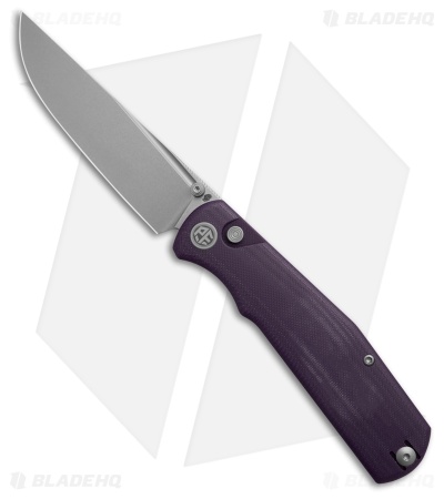 Petrified Fish Lis Button Lock Knife Purple (4.00" Stonewash)