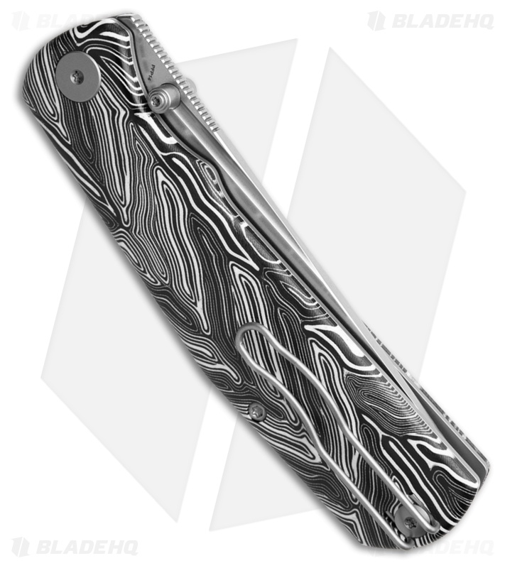 Petrified Fish Lis Button Lock Knife White G-Mascus (4.00" Stonewash)