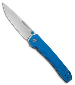 Petrified Fish Ripple Liner Lock Knife Bright Blue G-10 (3.8" SW) PFP11BW