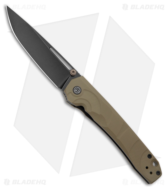 Petrified Fish Ripple Liner Lock Knife Khaki G-10 (3.8" PVD Stonewash) PFP11KADW