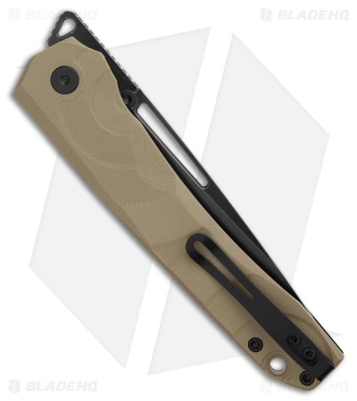 Petrified Fish Ripple Liner Lock Knife Khaki G-10 (3.8" PVD Stonewash) PFP11KADW