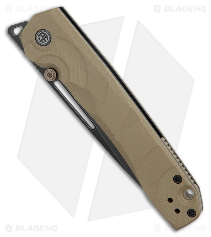 Petrified Fish Ripple Liner Lock Knife Khaki G-10 (3.8" PVD Stonewash) PFP11KADW