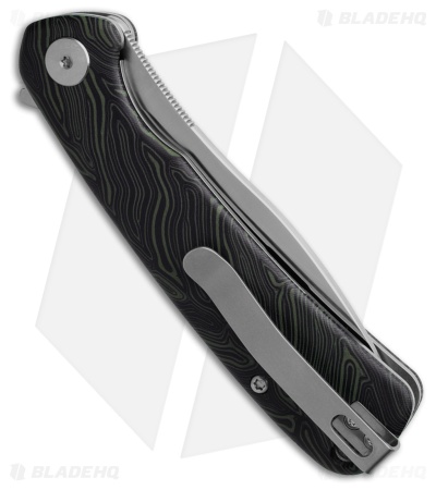 Petrified Fish Rogue Liner Lock Knife Black/Green G-Mascus (3.4" Satin)