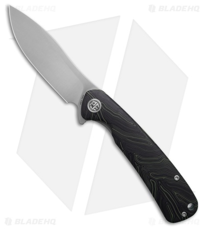 Petrified Fish Rogue Liner Lock Knife Black/Green G-Mascus (3.4" Satin)