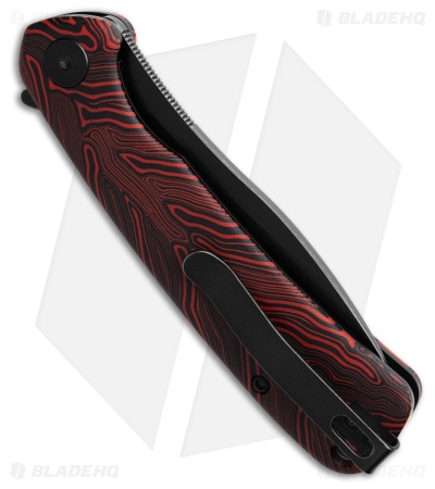 Petrified Fish Rogue Liner Lock Knife Black/Red G-Mascus (3.4" Black)