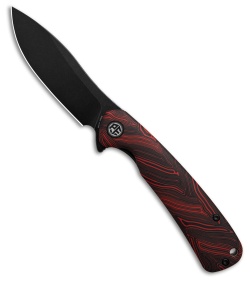 Petrified Fish Rogue Liner Lock Knife Black/Red G-Mascus (3.4" Black)