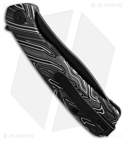 Petrified Fish Rogue Liner Lock Knife Black/White G-Mascus (3.4" Black)