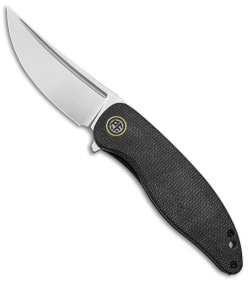 Petrified Fish Simum Liner Lock Knife Black Micarta (3.6" Satin K110) PFP06DMS