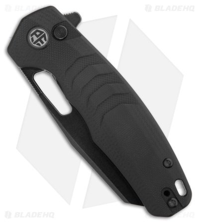 Petrified Fish Trilobite Button Lock Knife Black G-10 (3" PVD 14C28N) PFE17DDW