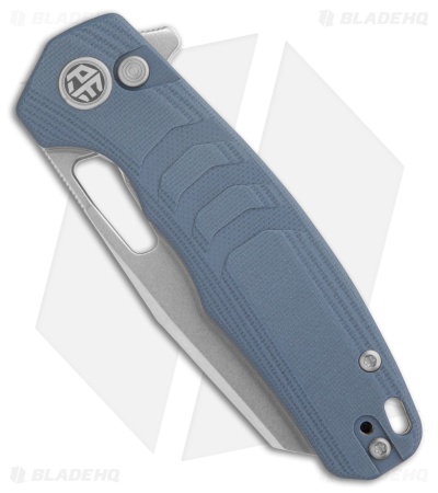 Petrified Fish Trilobite Button Lock Knife Blue G-10 (3" SW 14C28N) PFE17BW
