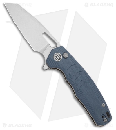 Petrified Fish Trilobite Button Lock Knife Blue G-10 (3" SW 14C28N) PFE17BW
