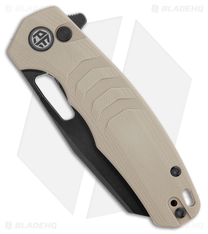 Petrified Fish Trilobite Button Lock Knife Khaki G-10 (3" PVD 14C28N) PFE17KDW